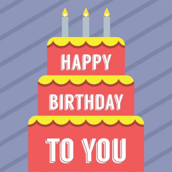 Illustration vectorielle de gâteau d'anniversaire heureux — Image vectorielle