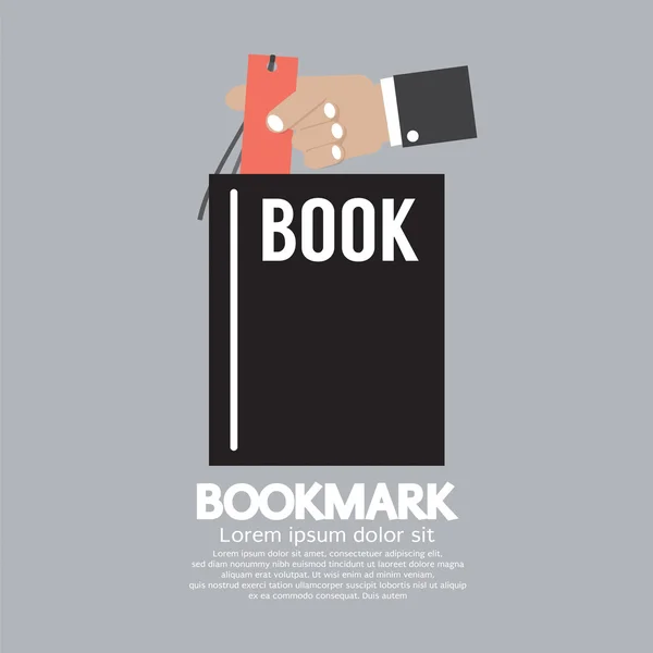 Boek met bladwijzer In de Hand vectorillustratie — Stockvector