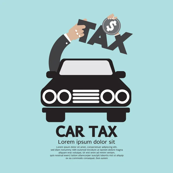 Ilustracja wektorowa koncepcja podatek samochód — Wektor stockowy