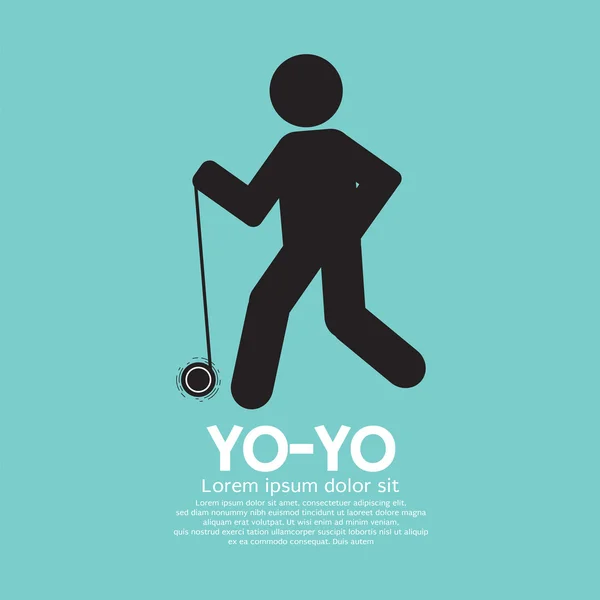 黑色的图形符号 Yoyo 球员矢量图 — 图库矢量图片