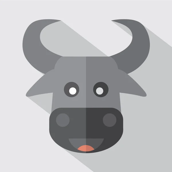 Modern Flat Design Buffalo Icon Vector Illustration — Stock Vector