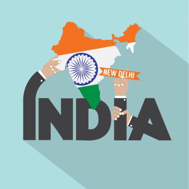 Hindistan tipografi tasarlamak vektör