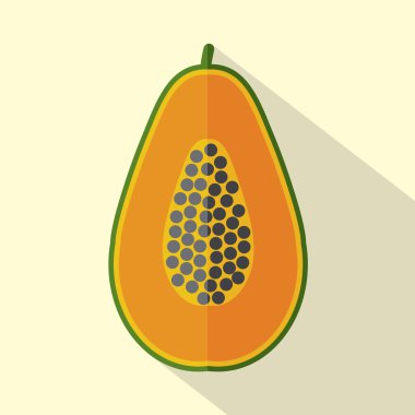 Düz Papaya simge vektör tasarlamak