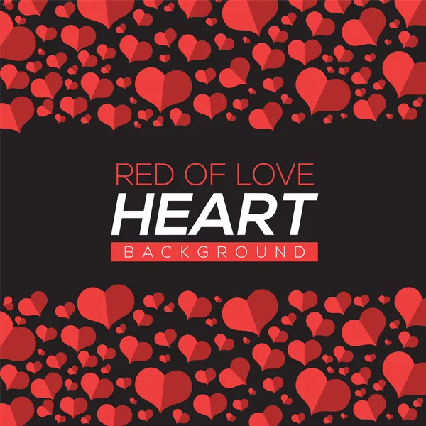 Rot der Liebe Herzen Hintergrund Vektor Illustration — Stockvektor