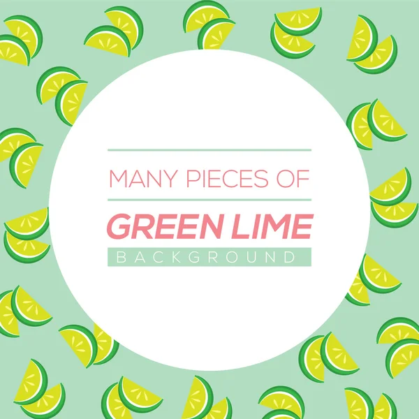 Yeşil limon vektör çizim çoğu parçaları — Stok Vektör