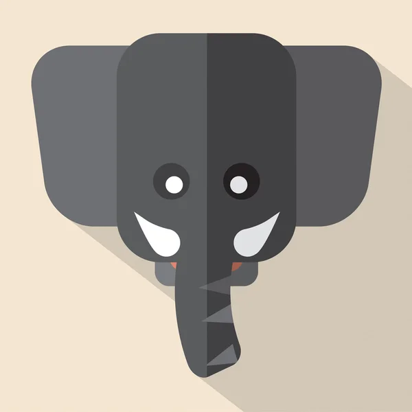 Modern Flat Design Elephant Icon Vector Illustration — Stock Vector