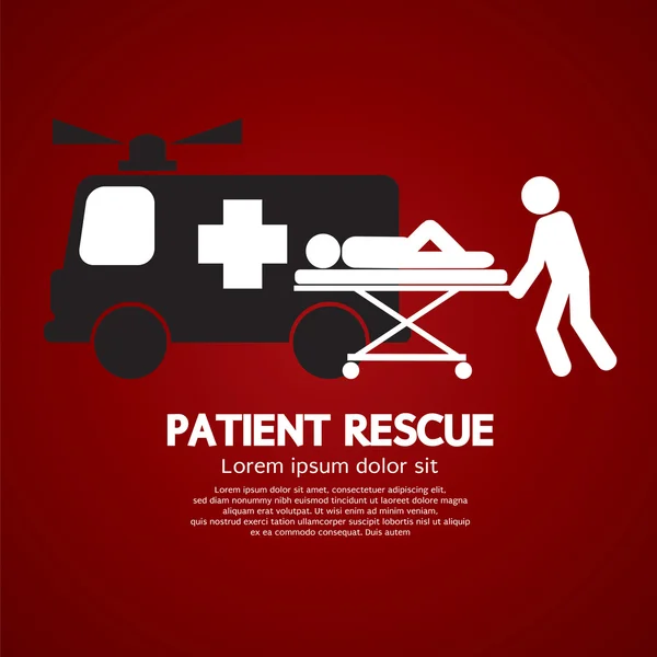 Patiënt Rescue symbool vectorillustratie — Stockvector