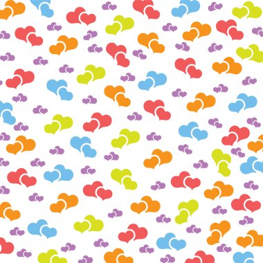 renkli kalpler arka plan vektör çizim