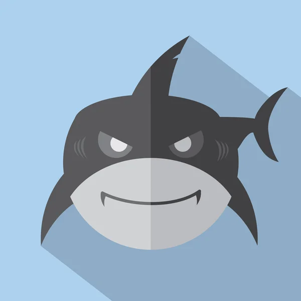 Modern Flat Design Shark Icon Vector Illustration — Stock Vector