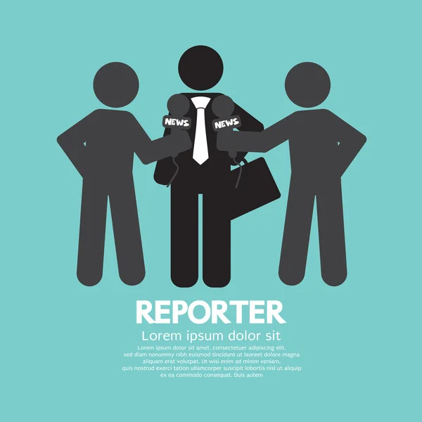 Svart symbol reporter vektor illustration — Stock vektor