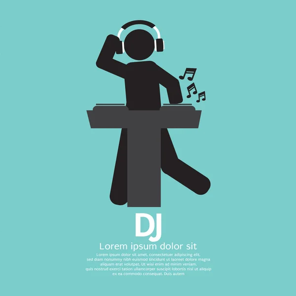 Black Symbol Disc Jockey Vector Ilustração —  Vetores de Stock