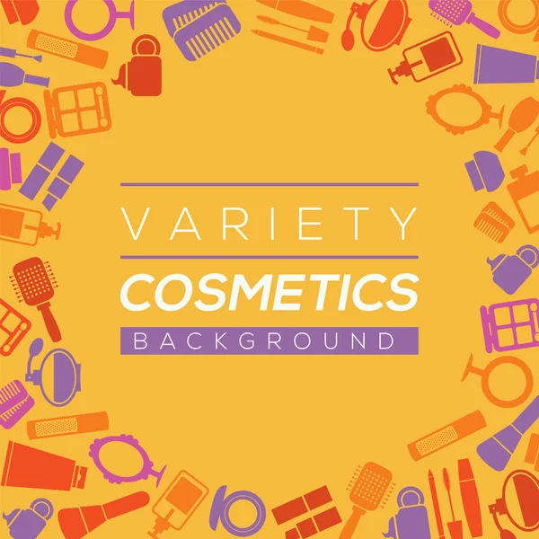 Variety Cosmetics Background Vector Illustration — Stock Vector