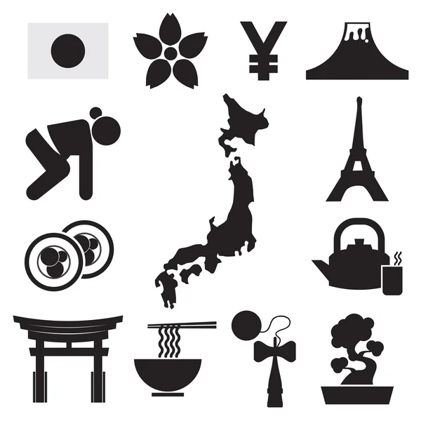 Set of Japan Symbol Icons — Stock Vector