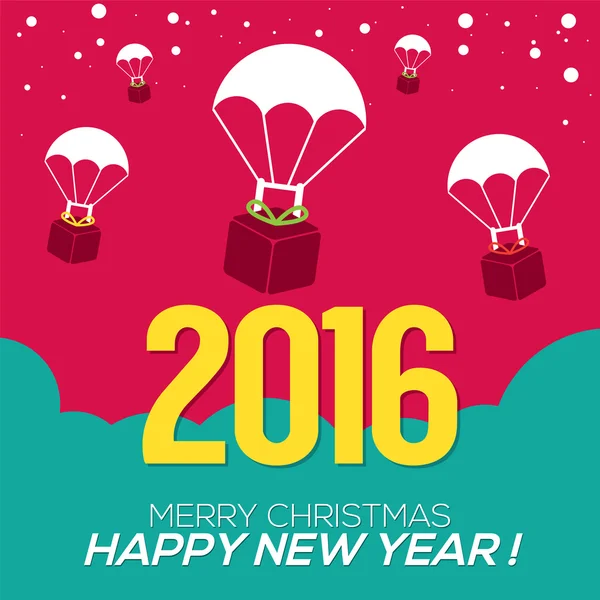 2016 novoroční kartu vektorové ilustrace — Stockový vektor