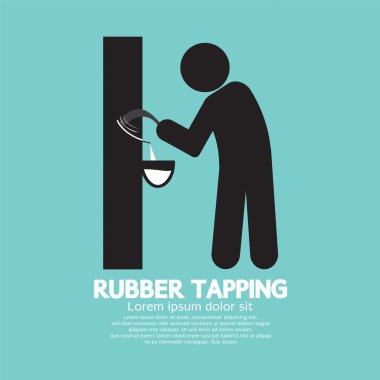 Black Symbol Rubber Tapping Vector Illustration