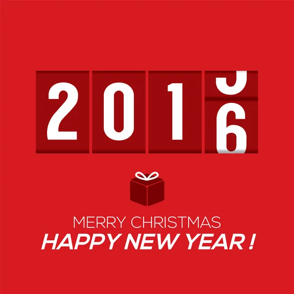2016 New Year Card Odometer Style Vector Illustration — 图库矢量图片