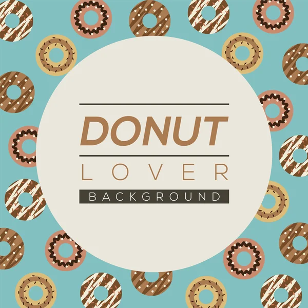 Donut amante sfondo vettoriale illustrazione — Vettoriale Stock