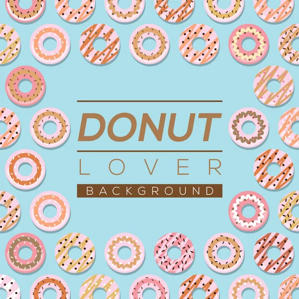 Donut Lover Background Vector Illustration — Stock Vector