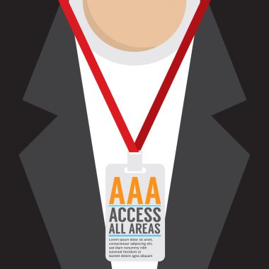 Flat Design Access All Area Staff Card Vector Illustration clipart