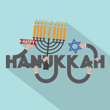 Hanuka Bayramınız kutlu olsun tipografi tasarlamak vektör