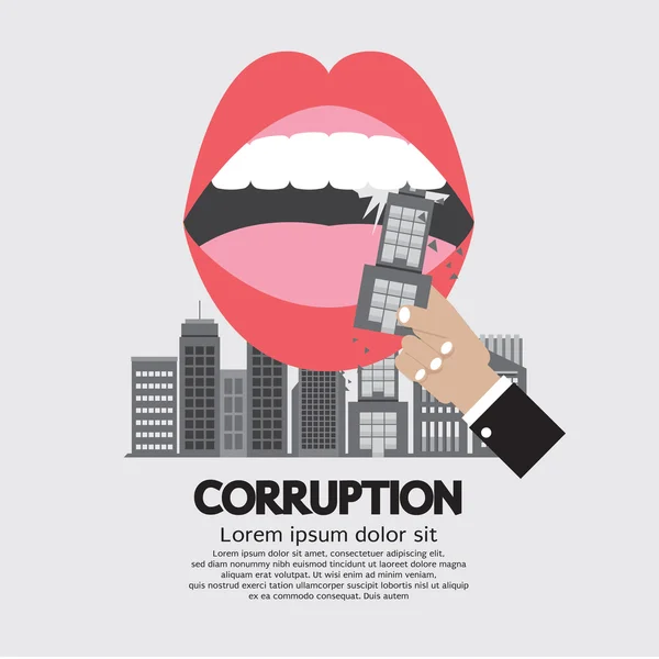 Edificio se comió concepto de corrupción Vector Ilustración — Vector de stock