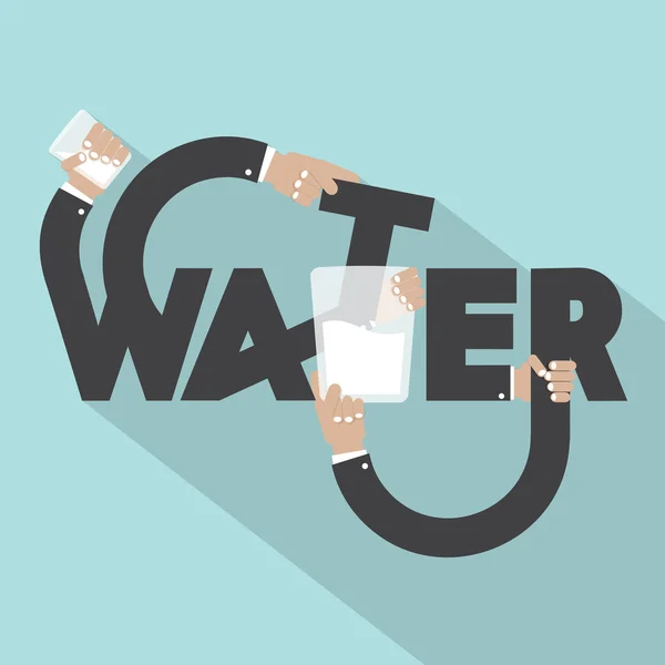 Ilustracja wektorowa wody Typografia Design — Wektor stockowy