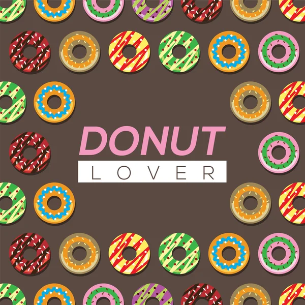 Donut Lover Background Vector Illustration — Stock Vector