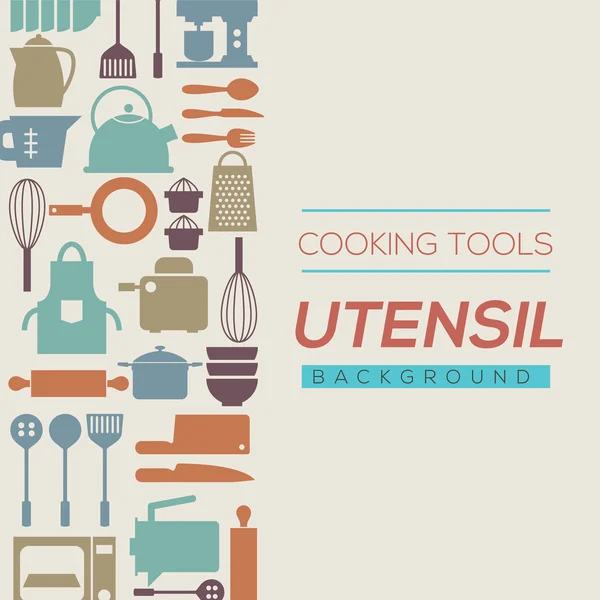調理器具と道具の背景ベクトル図 — ストックベクタ