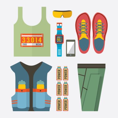 Üstten Görünüm Runner Gears vektör çizim