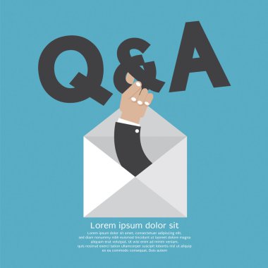 El vektör çizim Q&A tipografi