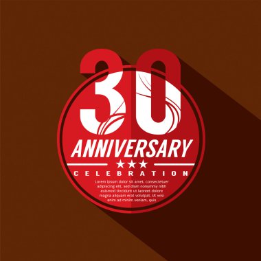 30 Years Anniversary Celebration Design clipart