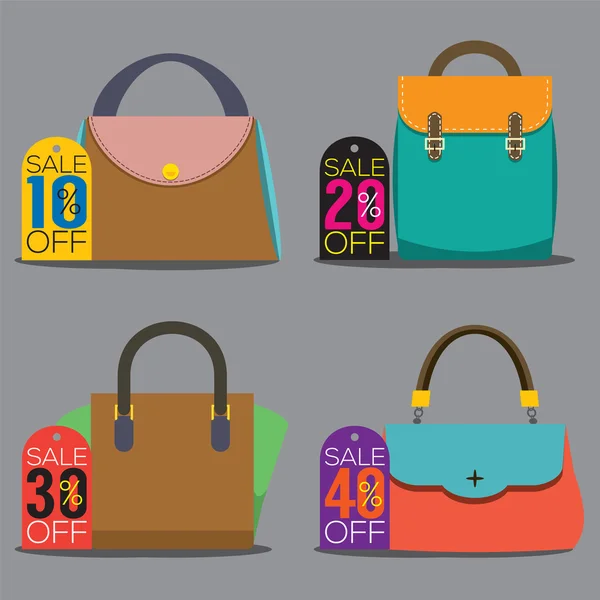 Kobiet torby z sprzedaży Tagi ilustracji wektorowych — Wektor stockowy