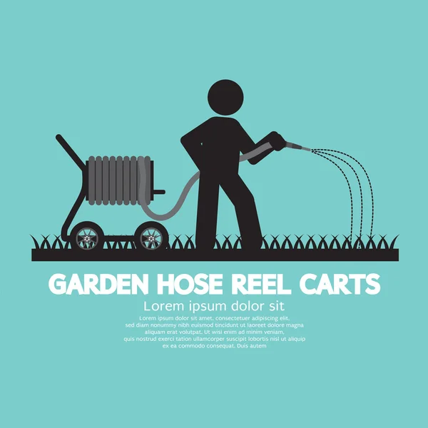 Garden Hose Reel Carts Vector Illustration — Stock Vector