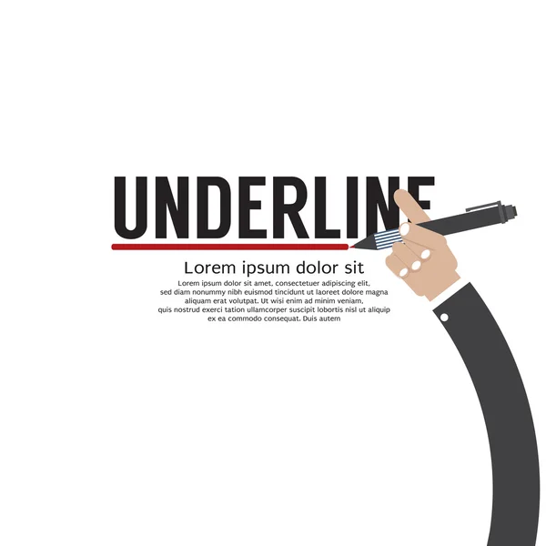 Marking The Underline Vector Illustration — Stock Vector