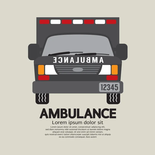 Vue de face de l'illustration vectorielle d'ambulance — Image vectorielle