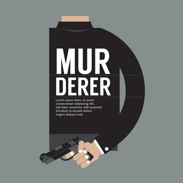Gun In Murderer 's Hand Vector Ilustração —  Vetores de Stock