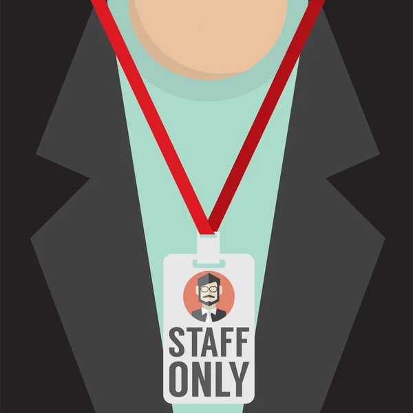 Staff Only Lanyard Vector Illustration — Stock Vector
