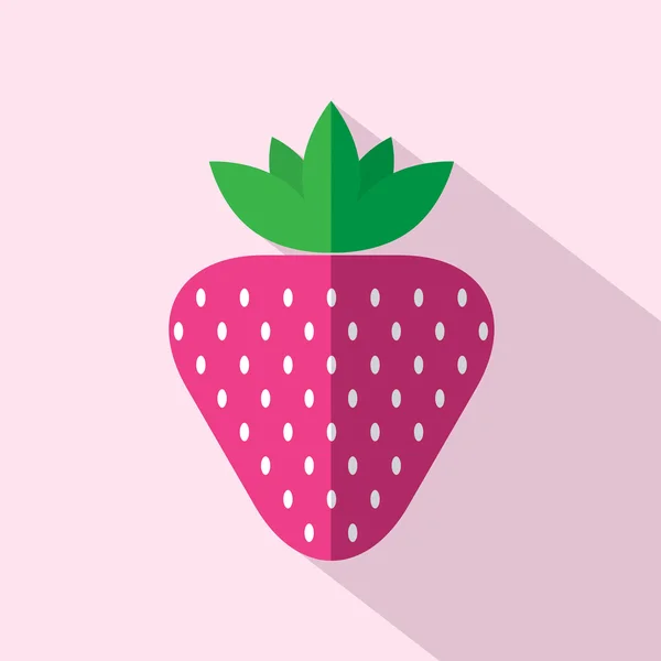 Επίπεδη σχεδίαση φράουλα εικόνα Vector εικονογράφηση — Διανυσματικό Αρχείο