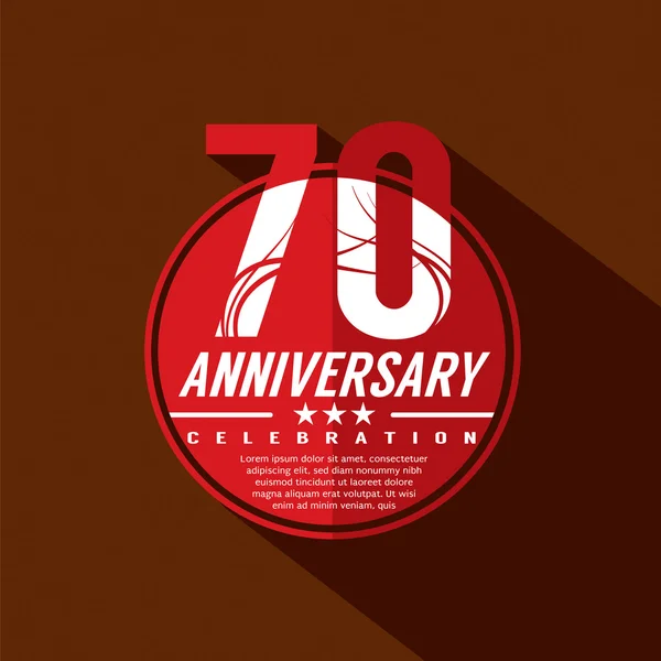 70th Anniversary Celebration Design — Vettoriale Stock