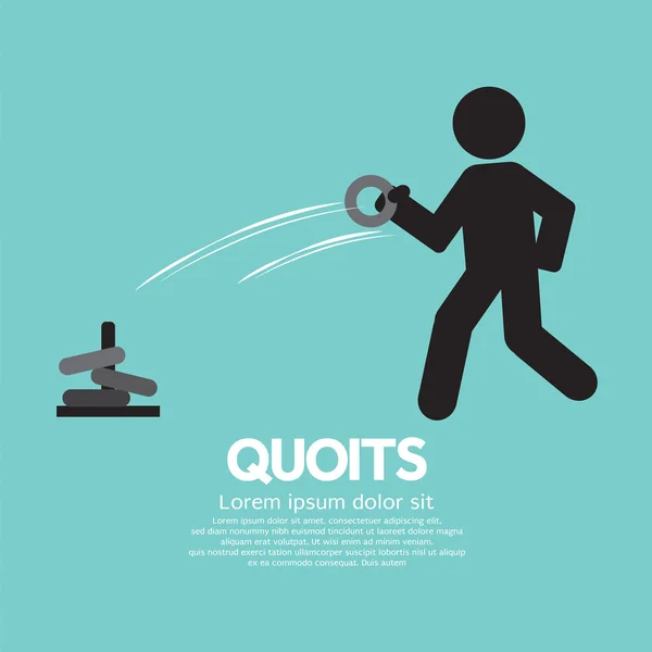 Svart Symbol Quoits vektor Illustration — Stock vektor