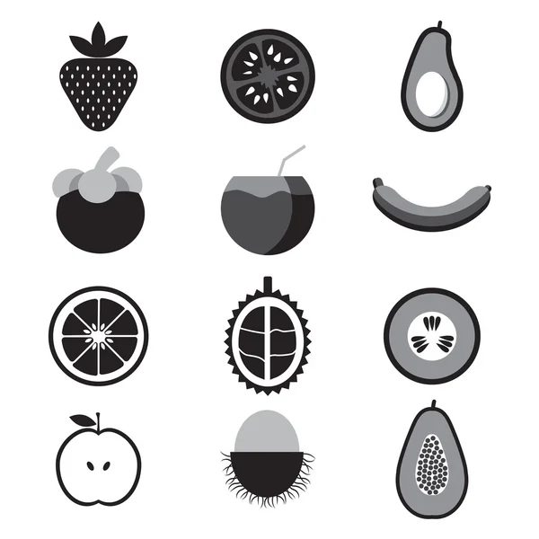 Fruchtsymbol Set Vektor Illustration — Stockvektor