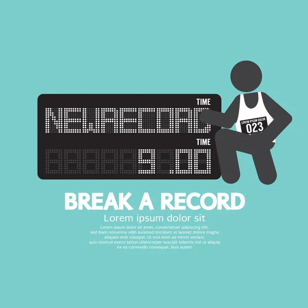 The Athlete With Break A Record Banner Vector Illustration - Stok Vektor