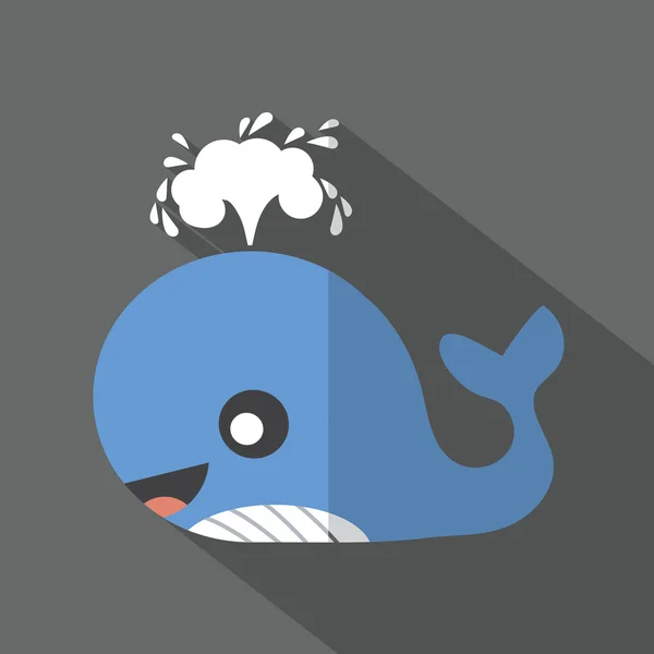 Modern Flat Design Whale Icon Vector Illustration — Stock Vector