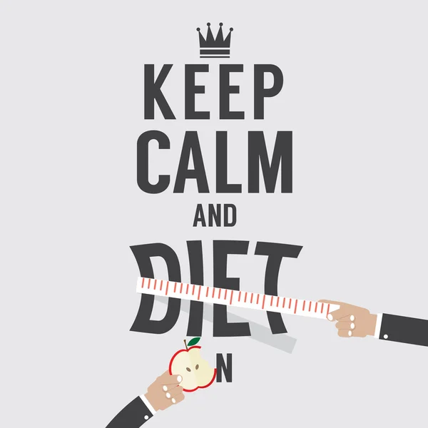 Keep Calm And Diet On Vector Illustration — Stock Vector