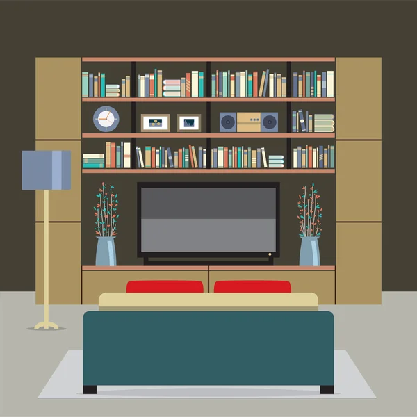 Moderní styl obývací pokoj vektorové ilustrace — Stockový vektor