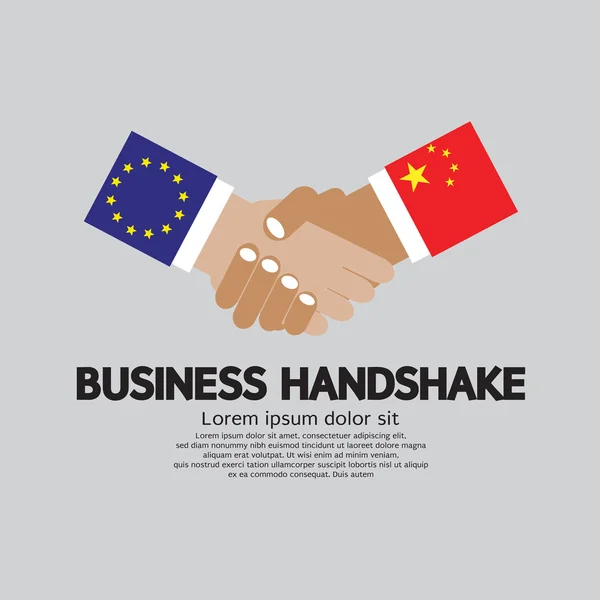 Business Handshake Vector Illustration. European Union And China