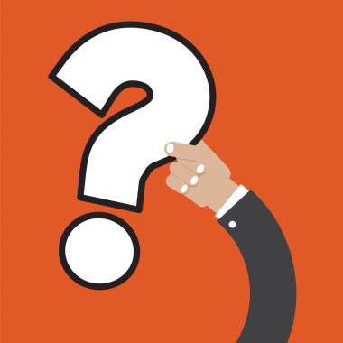 Soru işareti, el vektör çizim