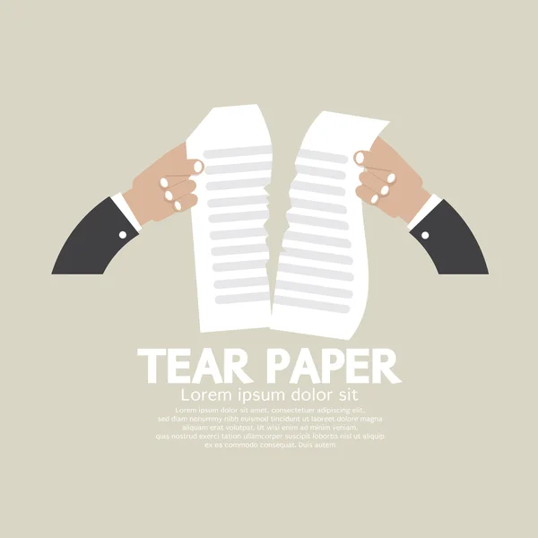 Illustration vectorielle de papier de larmes de mains — Image vectorielle