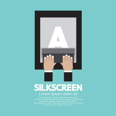 Silkscreening With Squeegee Vector Illustration clipart