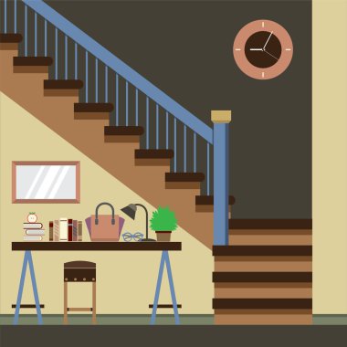 Koridor dekorasyon vektör çizim